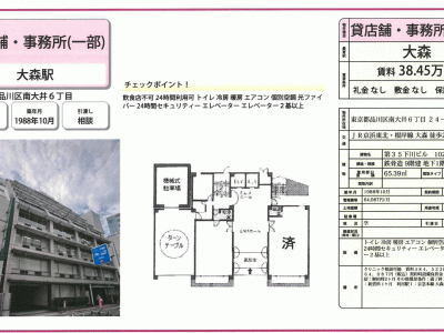 ■歯科開業物件情報　「大森駅」より徒歩2分！大田区南大井6丁目　物件番号10020